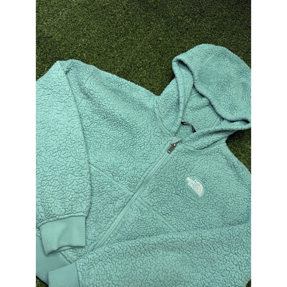 The North Face Girls Sherpa Fleece Hoodie Teal Green Size L/12
